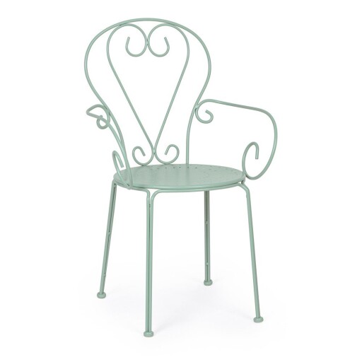 Scaun de grădină verde mentă din metal Etienne – Bizzotto