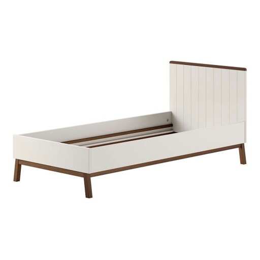 Pat pentru copii bej din lemn de pin fără somieră 90x200 cm Sezane – Vipack