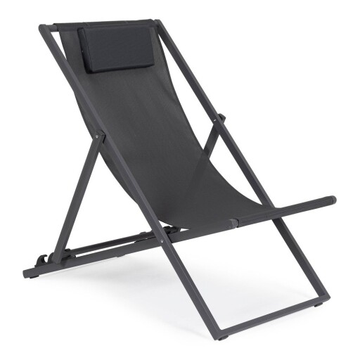 Șezlong de grădină gri antracit din metal Taylor – Bizzotto