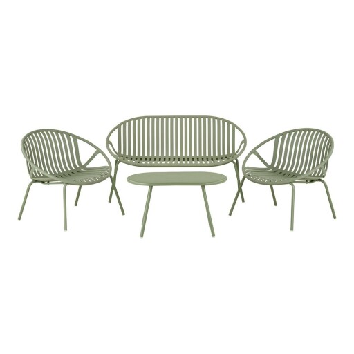 Set mobilier de grădină verde din plastic pentru 4 persoane Saly – House Nordic