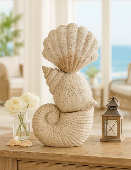 Decoratiune, Mauro Ferretti, Shell, 17.2x10x30.2 cm, polirasina, bej