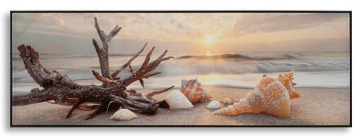 Tablou decorativ, Mauro Ferretti, Beach -B, 152x52 cm, lemn de pin/canvas, multicolor