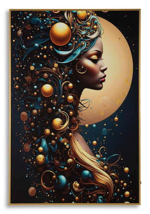 Tablou decorativ cu LED, Mauro Ferretti, Minerva -A, 60x90 cm, lemn de pin/canvas, multicolor