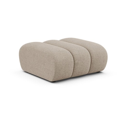 Taburet bej cu tapițerie din chenille Lupine – Micadoni