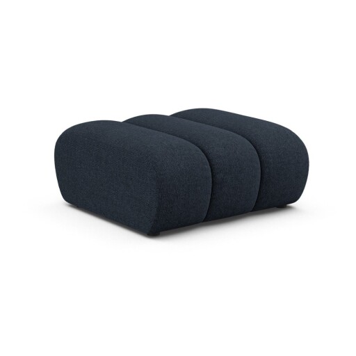 Taburet albastru închis cu tapițerie din chenille Lupine – Micadoni