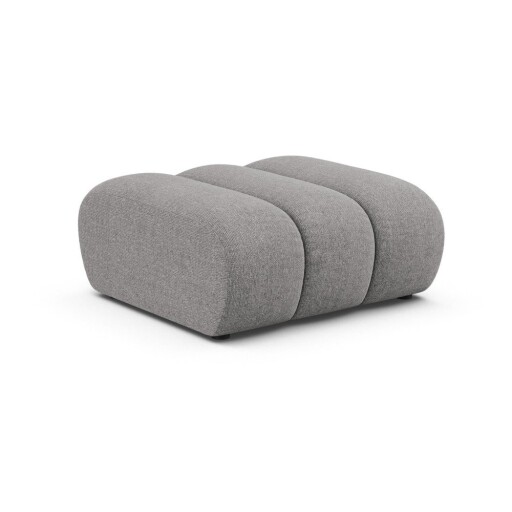 Taburet gri cu tapițerie din chenille Lupine – Micadoni