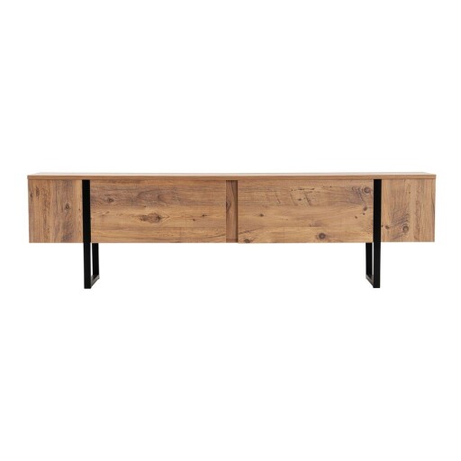 Comodă TV în culoare naturală cu aspect de lemn de pin 180x50x29,5 cm Serenity – Kalune Design