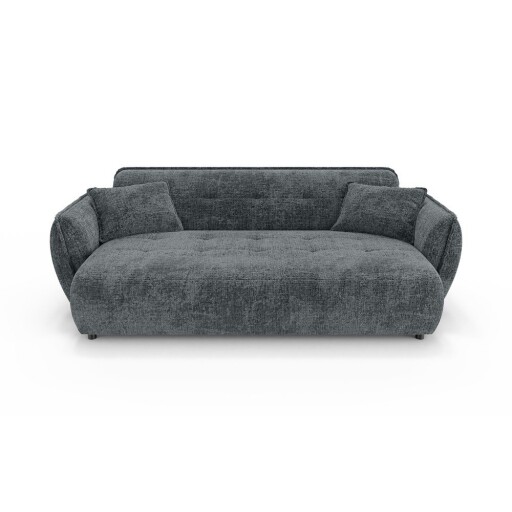 Canapea gri închis cu tapițerie din chenille 250 cm Nelia Big – Ropez