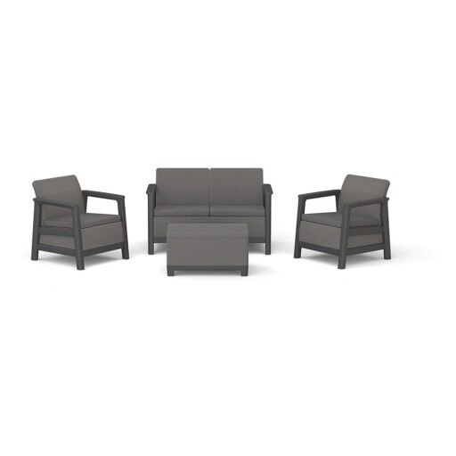 Set mobilier de grădină gri pentru 4 persoane Scandi Linea – Keter
