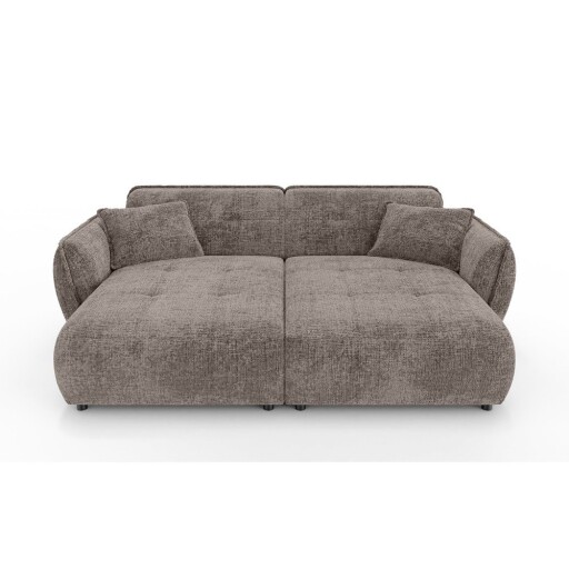 Canapea cu șezlong taupe cu tapițerie din chenille 252 cm Nelia Big – Ropez
