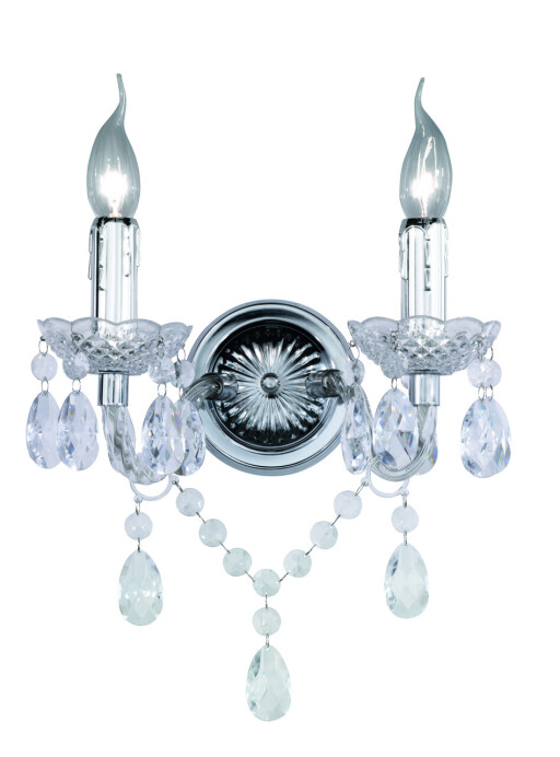 Aplica de perete Luster, RL, 26.5x34 cm, 40W, 2x E14, metal, argintiu