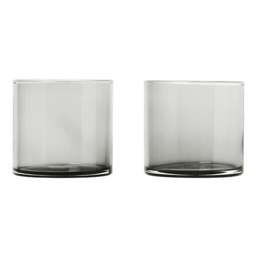 Set 2 pahare Blomus Mera, 200 ml, negru transparent
