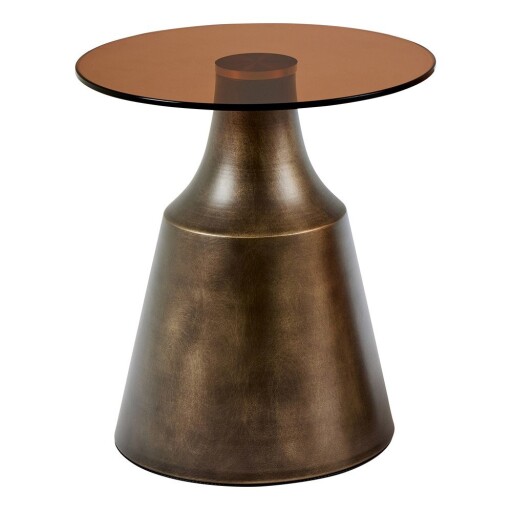 Măsuță de cafea maro rotundă din oțel ø 45 cm Dunsley – Actona