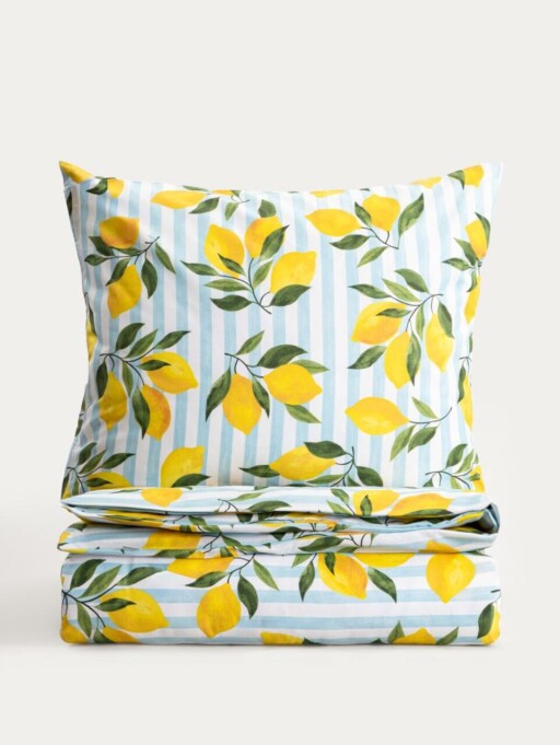 Lenjerie de pat King Size, Sidrum, Homla, 200x220 cm, 3 piese, bumbac, multicolor
