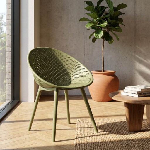 Set 2 scaune, Mauro Ferretti, Ibiza, 59x59x83 cm, utilizare interior / exterior,  plastic, verde