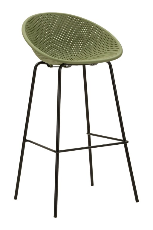 Set 2 scaune de bar, Mauro Ferretti, Ibiza, 50x50x98 cm, utilizare interior / exterior,  plastic/metal, verde/negru