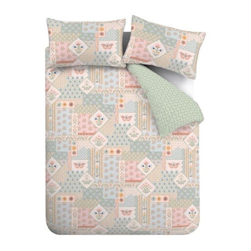 Lenjerie de pat pentru pat dublu cu 3 piese 200x200 cm Folk Patchwork – Catherine Lansfield
