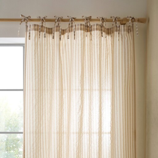 Draperie bej 140x229 cm Zanzibar Woven Stripe – Pineapple Elephant