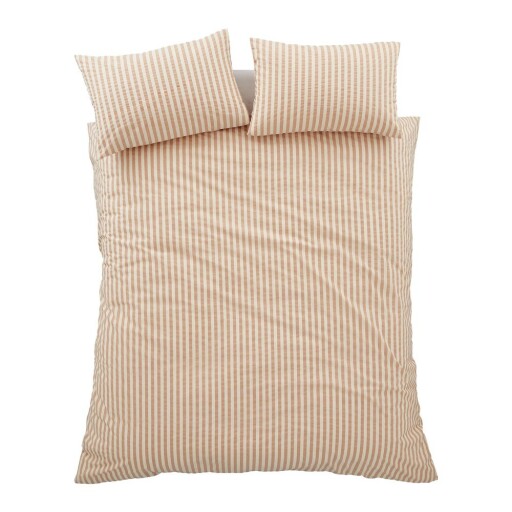 Lenjerie de pat portocalie pentru pat dublu cu 3 piese 200x200 cm Cotton Rich Woven Stripe – Pineapple Elephant