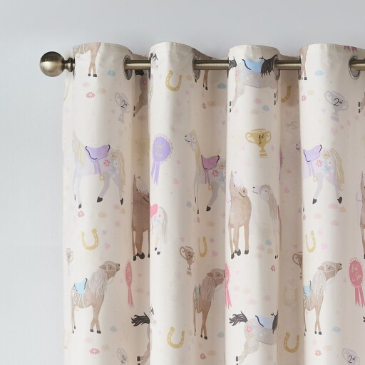 Draperii pentru copii crem 2 buc. 168x183 cm Happy Horses – Catherine Lansfield