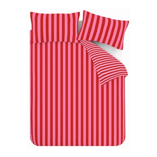 Lenjerie de pat roșie/roz pentru pat de o persoană 135x200 cm Stripe Tease – Sassy B