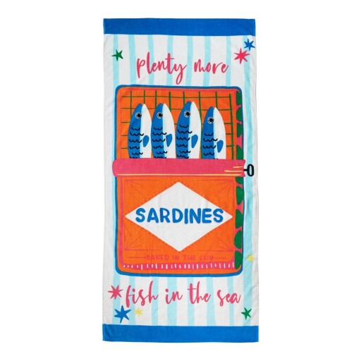 Prosop de plajă din bumbac 76x160 cm Sardines – Catherine Lansfield