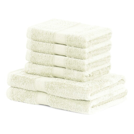Set 6 prosoape DecoKing Bamby Ecru, crem deschis