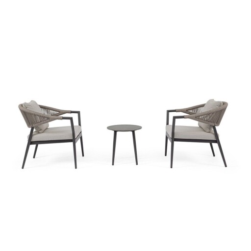 Set mobilier de grădină kaki/taupe din aluminiu pentru 2 persoane Millor – Bizzotto
