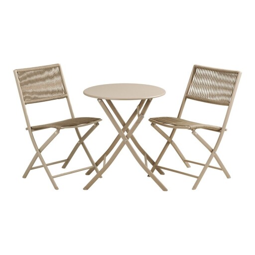 Set de dining pentru grădină bej din metal pentru 2 persoane Arcas – House Nordic