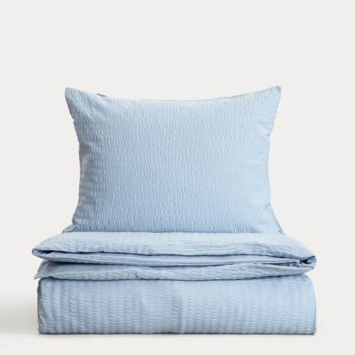Lenjerie de pat King Size, Retie, Homla, 200x220 cm, 3 piese, bumbac, albastru