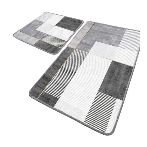 Covorașe de baie gri 2 buc. 60x100 cm Pendor – Foutastic