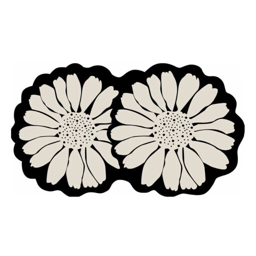 Covoraș de baie negru/crem 70x120 cm Flor Extrana – Foutastic