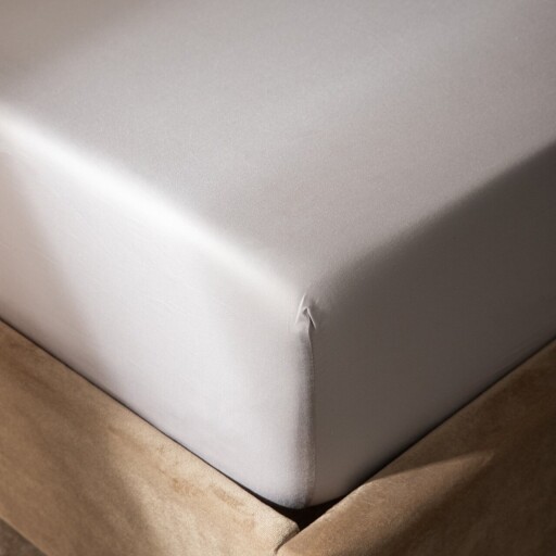 Cearceaf de pat cu elastic Danielle, Homla, 160x200 cm, bumbac satinat, alb