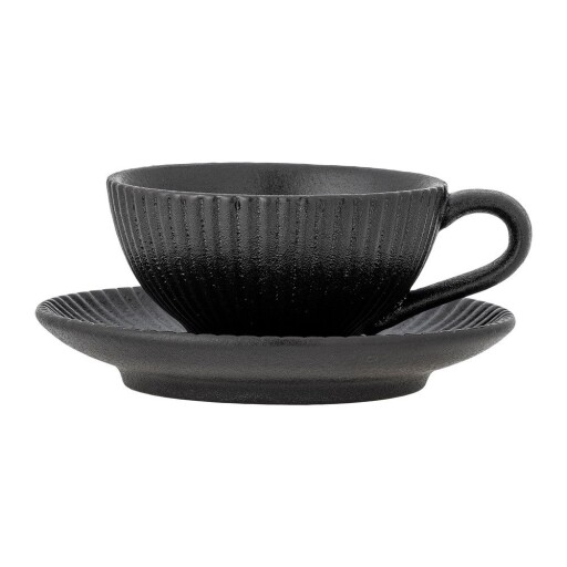 Ceașcă neagră pentru cappuccino din ceramică 200 ml Neri – Bloomingville