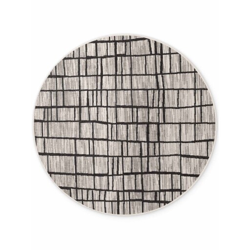 Covor pentru exterior și interior negru/crem rotund ø 200 cm Haringey Crouch – Ted Baker