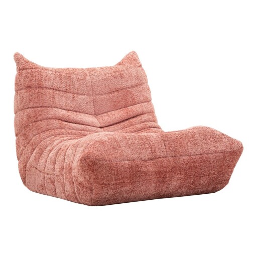 Fotoliu bean bag roz cu tapițerie din țesătură bouclé Mask – Mauro Ferretti