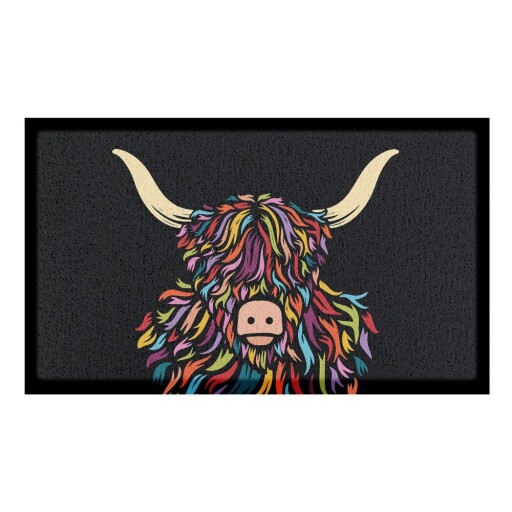 Covoraș de intrare din PVC 40x70 cm Highland Cow – Artsy Doormats