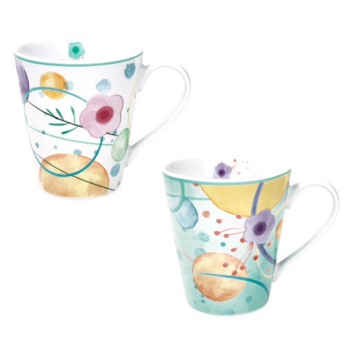 Set 2 cani, Bollicine, Brandani, 9x10 cm, 300 ml, portelan