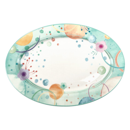 Platou pentru servire, Bollicine, Brandani, 35x24 cm, portelan New Bone China
