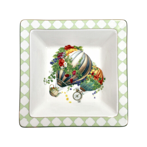 Platou decorativ, Wonderland, Brandani, 18.5x18.5x4.5 cm, portelan