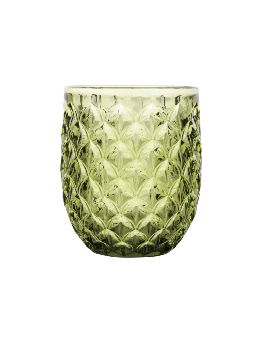Set 6 pahare, Scudo, Brandani, 8x10 cm, 300 ml, sticla, verde