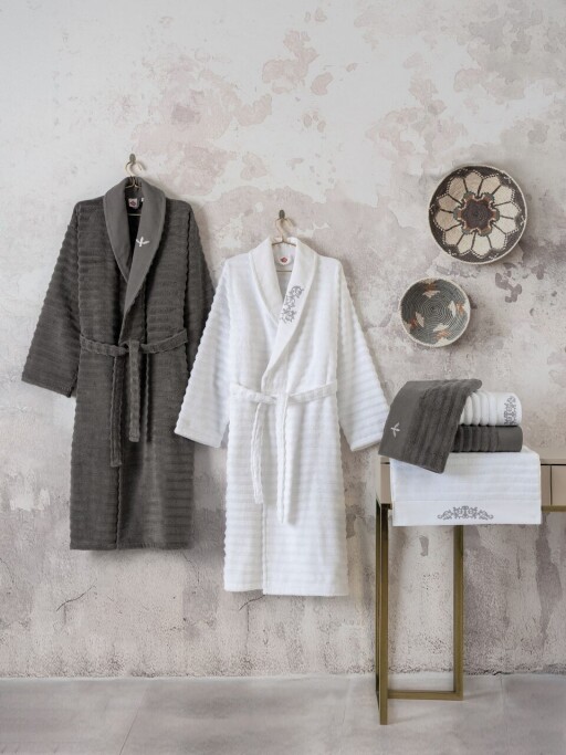 Set de baie Family, L'essentiel Maison, Genny, Alb / Antracit