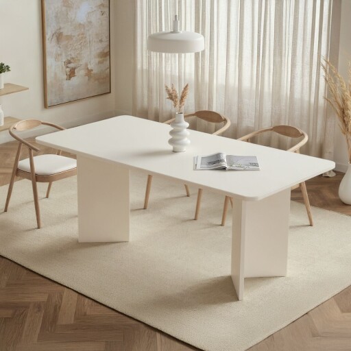 Masa, Nordure, Linza, 180x75x90 cm, Alb