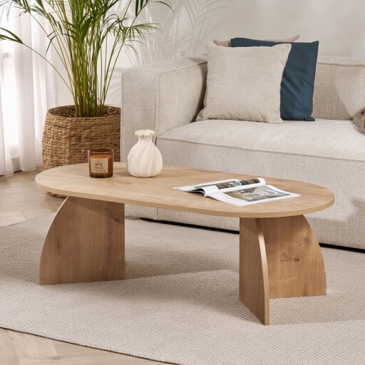 Masuta de cafea, Nordure, Melina, 120x40x60 cm, Maro