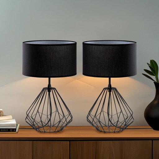 Set de lămpi de masă, Opviq, 892OPV2205, Negru
