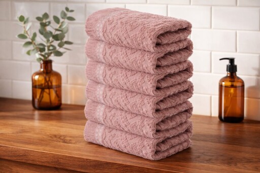 Set prosoape, L'essentiel Maison, Textured, Roz prafuit