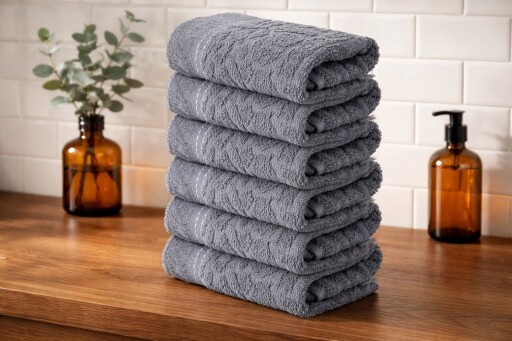Set prosoape, L'essentiel Maison, Textured, Antracit