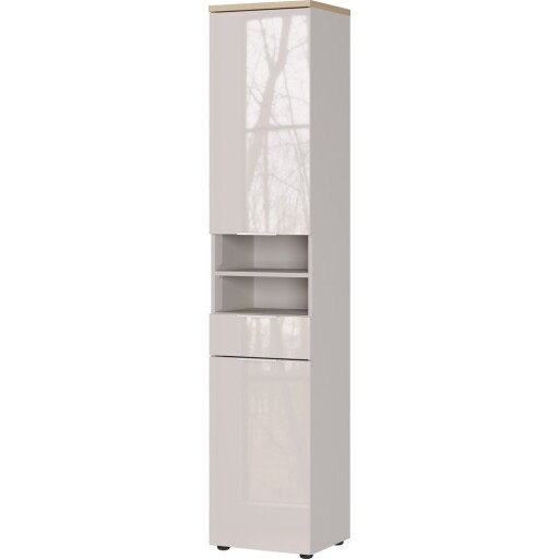 Dulap de baie crem înalt/îngust cu aspect lucios 39x190 cm Tavira – Germania