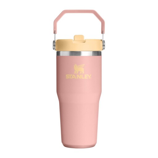 Termos piersică din oțel inoxidabil 410 ml IceFlow™ Flip Straw 2.0 Tumbler Peach Rose – Stanley