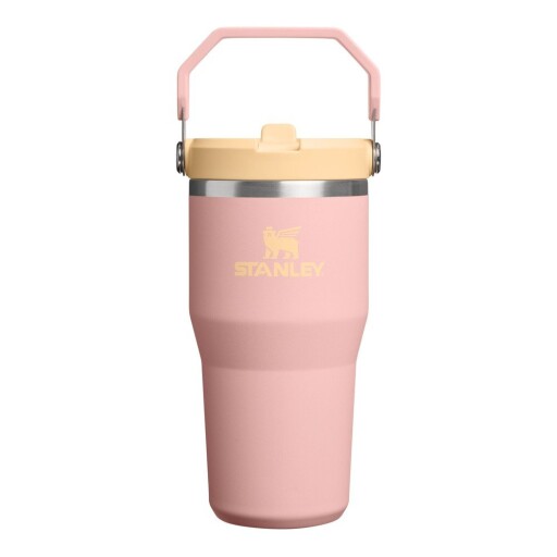 Termos piersică din oțel inoxidabil 600 ml IceFlow™ Flip Straw 2.0 Tumbler Peach Rose – Stanley